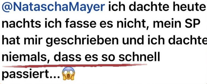 Nachricht einer Teilnehmerin: Sie habe nachts eine Nachricht von ihrem Partner bekommen und nie gedacht, dass es so schnell passiert.